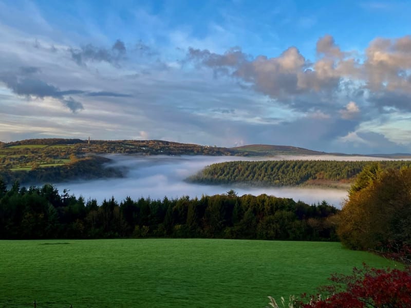 Tamar Valley from hotel in Autumn